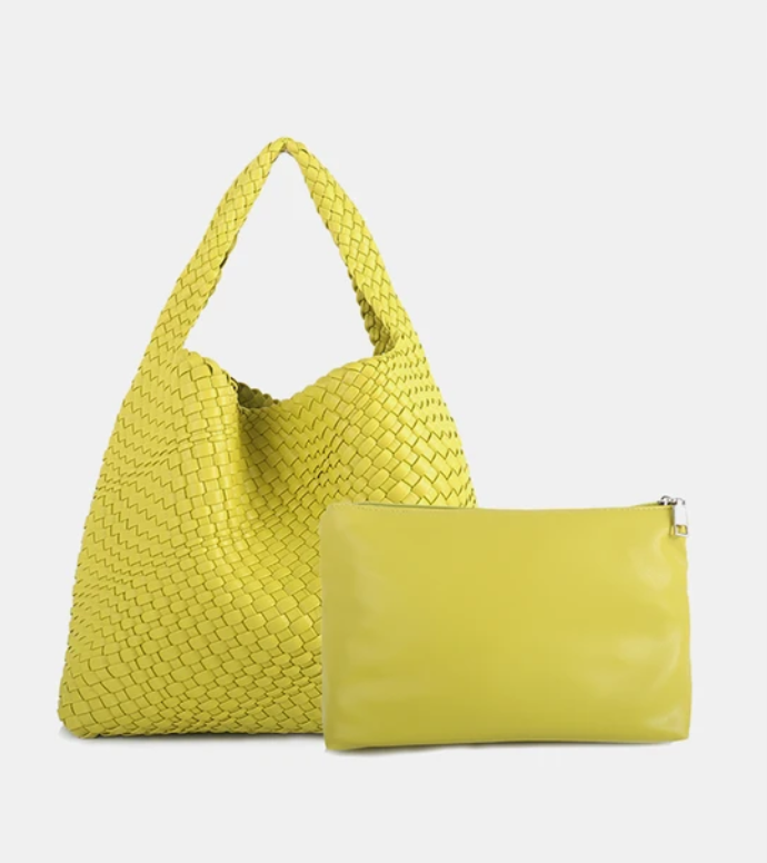 LIKEBAG Fashion Ladies Original Hand Woven Handbag PU Leather Woven Women Large Capacity Tote Bag With Small Bag 24Hr Smart